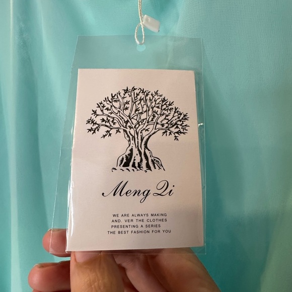 Mint Green Meng Li Dress NWT size S high low - Picture 9 of 13
